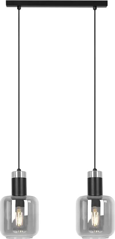 Lampa wisząca z podwójnym kloszem grafitowa E4-H88