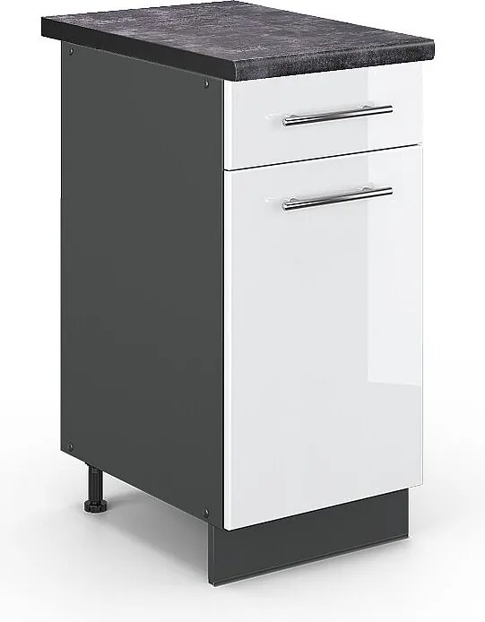 Szafka dolna do kuchni biały wysoki połysk 40x60x82 fame-line