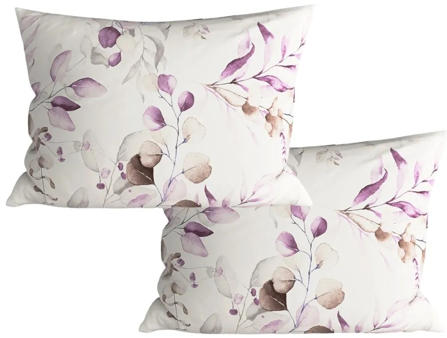 Zestaw 2 szt. dekoracyjnych poszewek na poduszkę z mikrofibry FLORANY 50x70 cm, biała