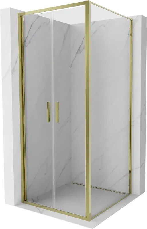 Mexen Exo-B Duo kabina prysznicowa uchylna 90 x 90 cm, transparent, złota - 814-090-090-50-00