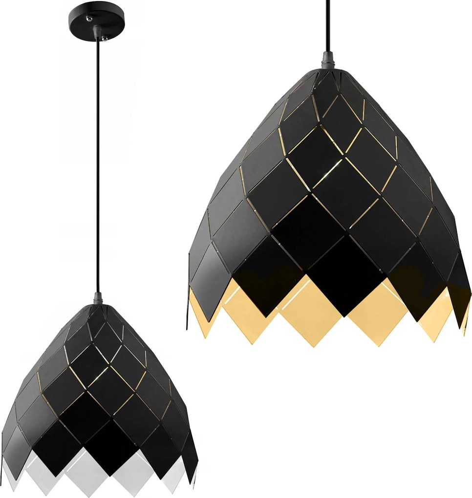 Lampa Sufitowa Wisząca Metalowa APP338-1CP Czarna