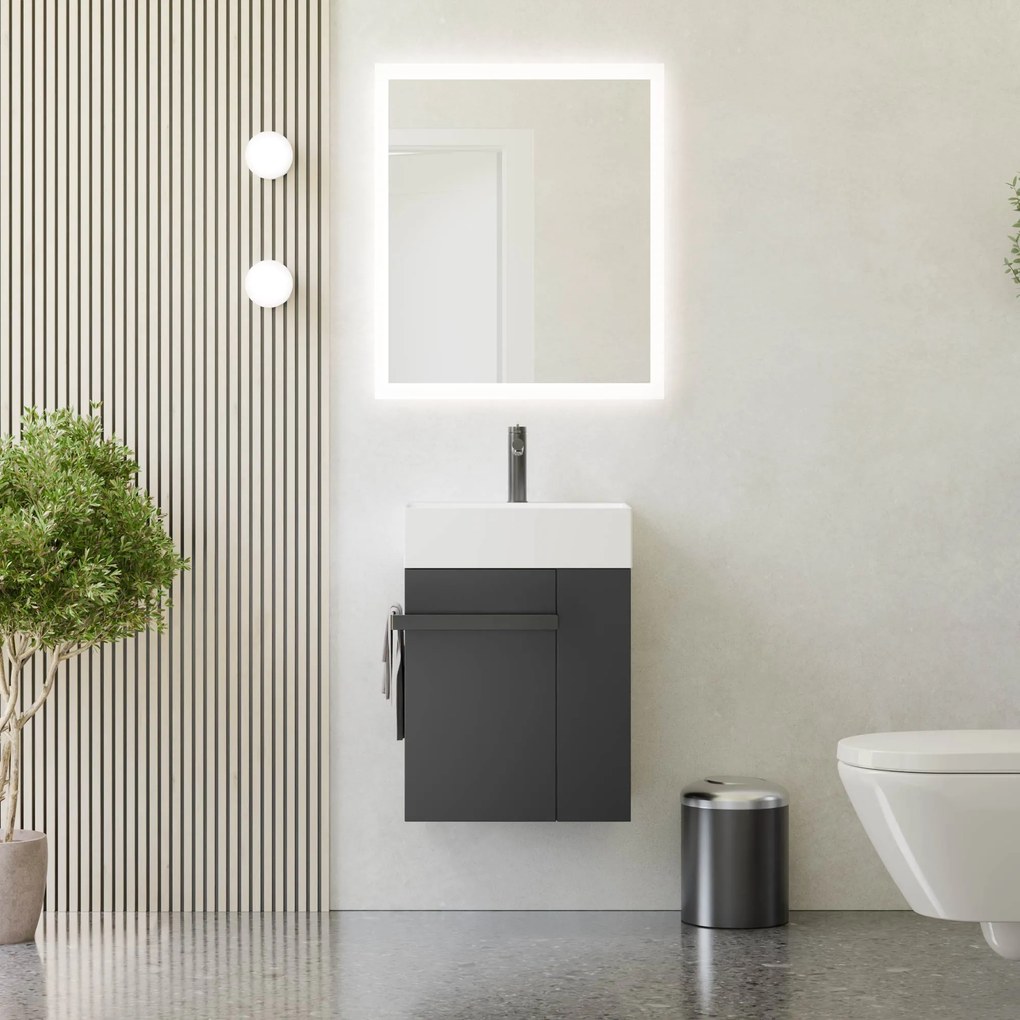 Gäste-WC Badmöbel-Set COMPACT 45 cm mit Waschbecken