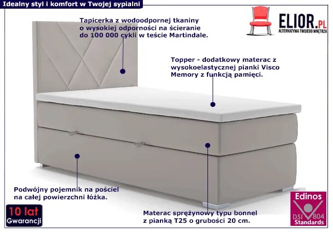 Pojedyncze łóżko hotelowe 90x200 H5-L43