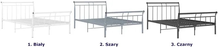 Białe metalowe łóżko małżeńskie 200x200 cm T8-G73