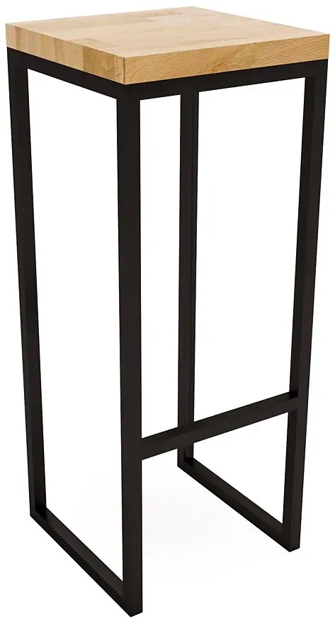 Drewniany hoker dębowy w stylu industrialnym W3-T87