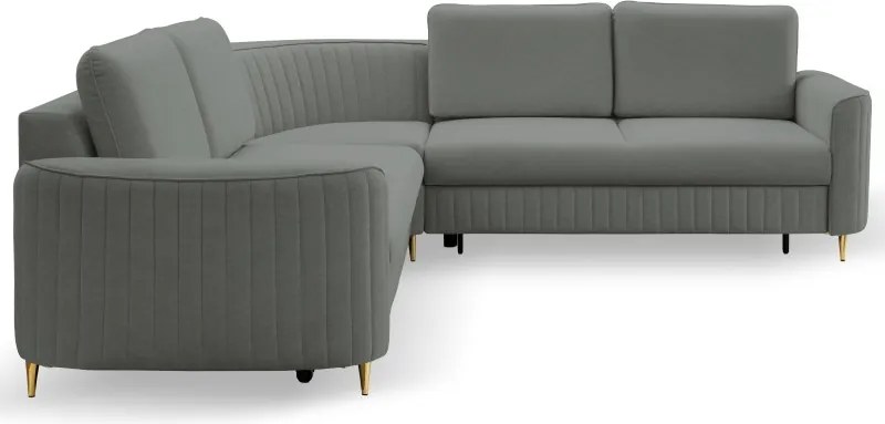 Narożnik LAREN nowoczesna sofa z funkcją spania pojemnik na pościel prawa strona CASTEL 93 251x251x85 cm