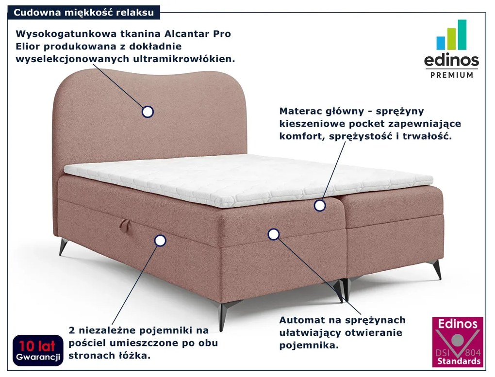 Różowe łóżko z pojemnikiem na pościel Z5-N74
