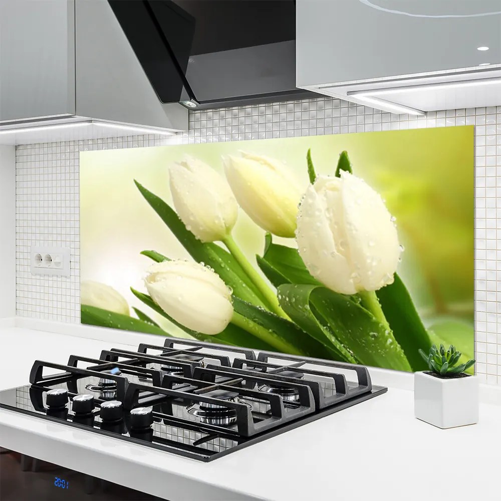 Szkło do Kuchni na Ścianę Wiosenny Bukiet Tulipanów