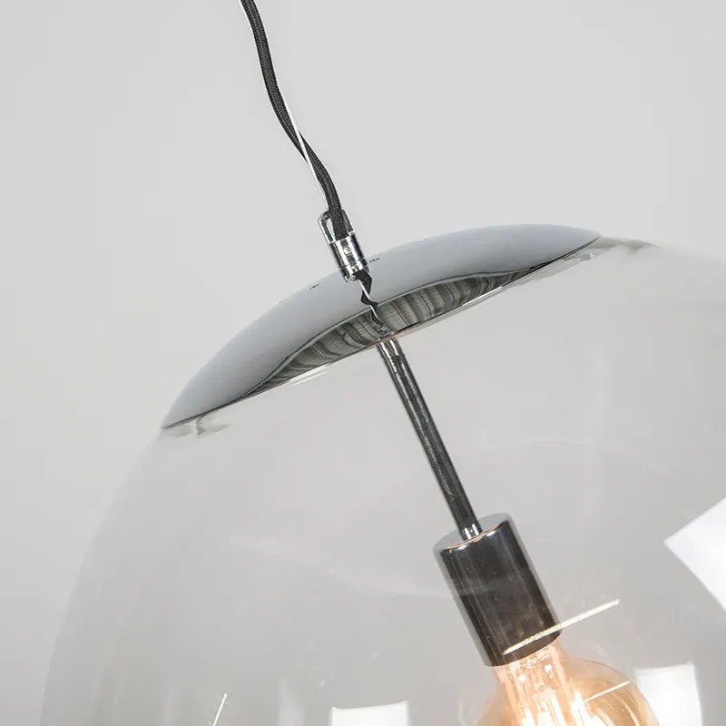 Skandynawska lampa wisząca chrom z przezroczystym szkłem - Ball 50 Nowoczesny Oswietlenie wewnetrzne