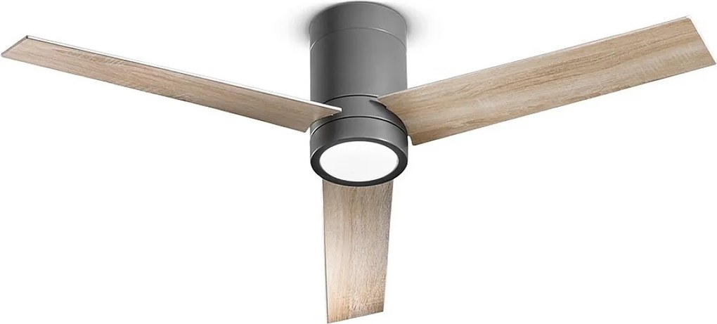 Wentylator sufitowy Perenz 7185 GR CT w kolorze czarnym z oświetleniem - Ø 132 cm, 3 łopatki, 6 prędkości, silnik prądu stałego 40 W, cichy