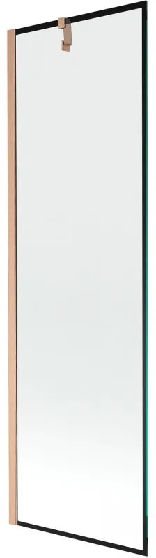 Mexen Next parawan nawannowy 1-skrzydłowy 60 x 150 cm, czarna ramka, miedź szczotkowana - 895-060-000-00-70-65