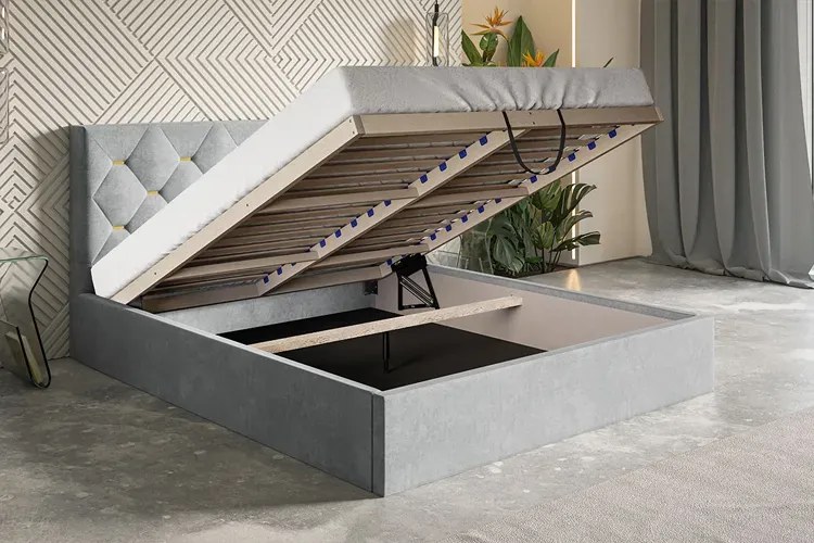 Tapicerowane łóżko z zagłówkiem 160x200 Noble 2X - 36 kolorów