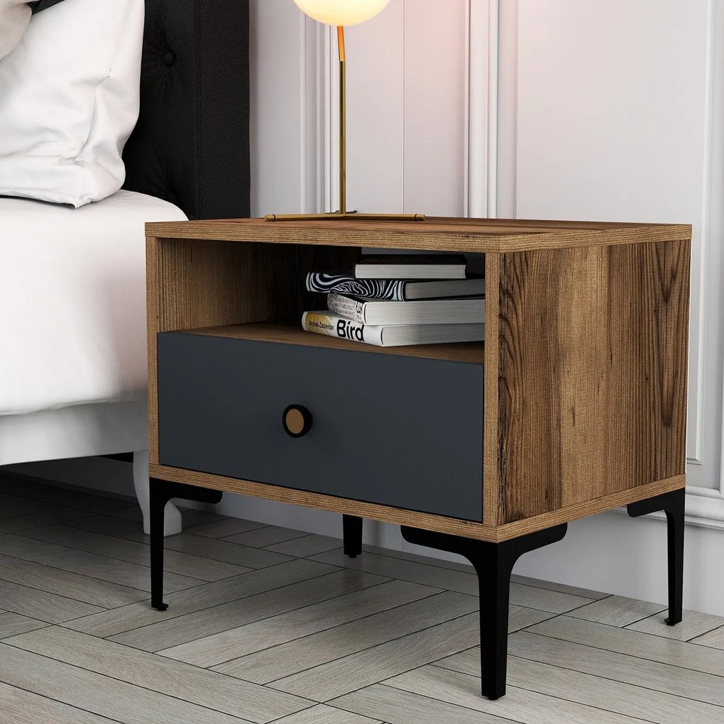 Szafka nocna Lisbon Walnut Anthracite
