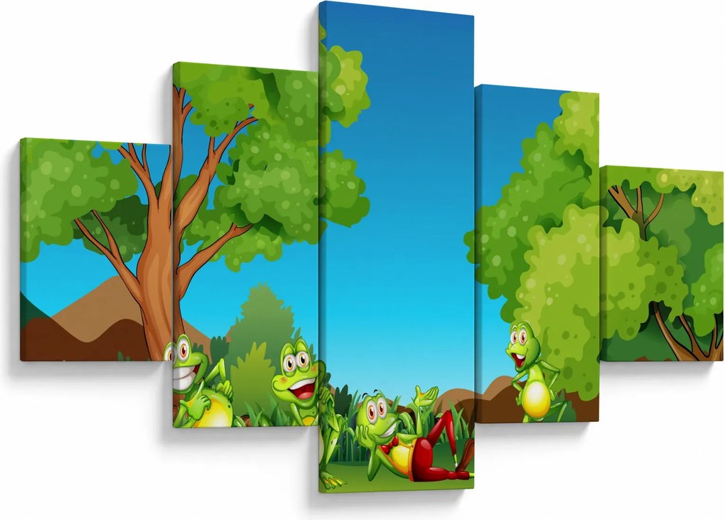 Obraz - Wesołe żaby (125x70 cm)