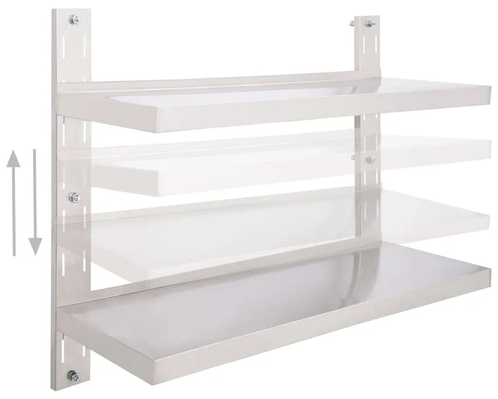 Metalowa półka do garażu Grando 2X - srebrna