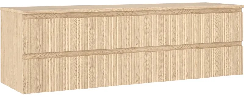 Mexen Rivel szafka łazienkowa podumywalkowa 160 cm z blatem, 2 szuflady, ryflowana , dąb - 91A20-16047-2-BFFC81