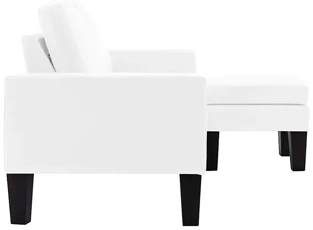 3-osobowa biała sofa z ekoskóry z podnóżkiem - Lencor 4Q