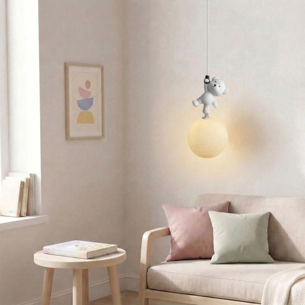 LAMPA SUFITOWA WISZĄCA MIŚ STOJĄCY NA KSIĘŻYCU G166-1CP