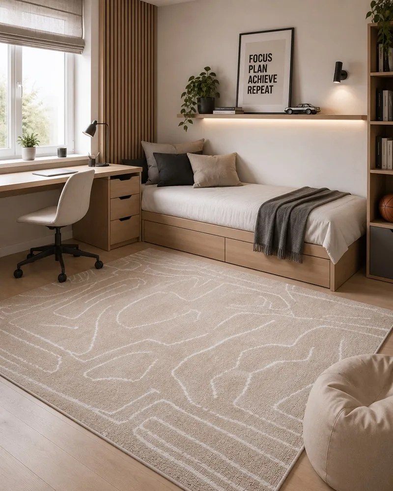 Dywan nowoczesny Fancy beżowy 120 cm x 170 cm 100% poliester