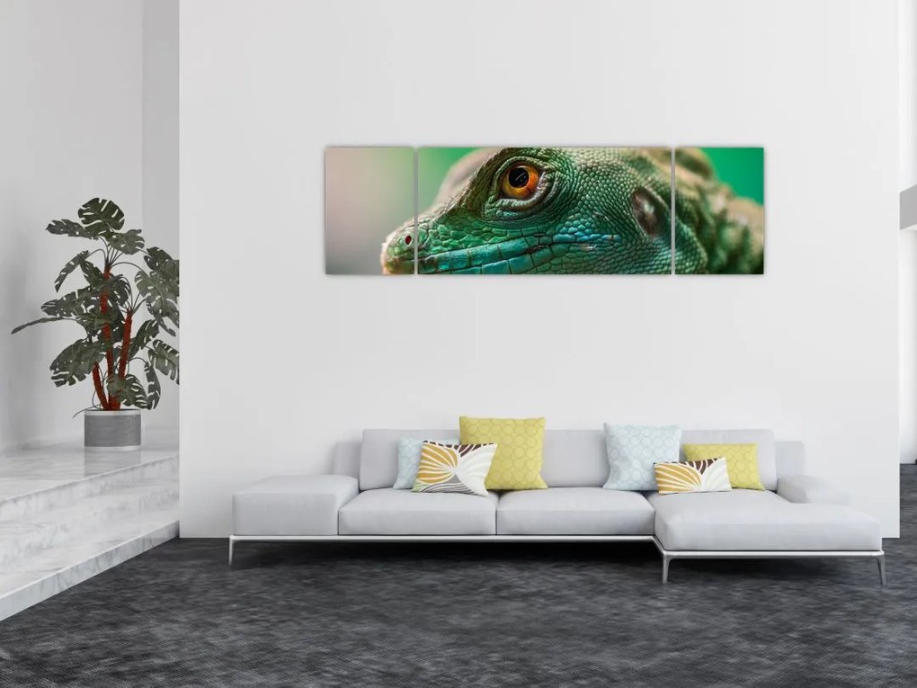 Szczegółowy obraz jaszczurki (170x50 cm)