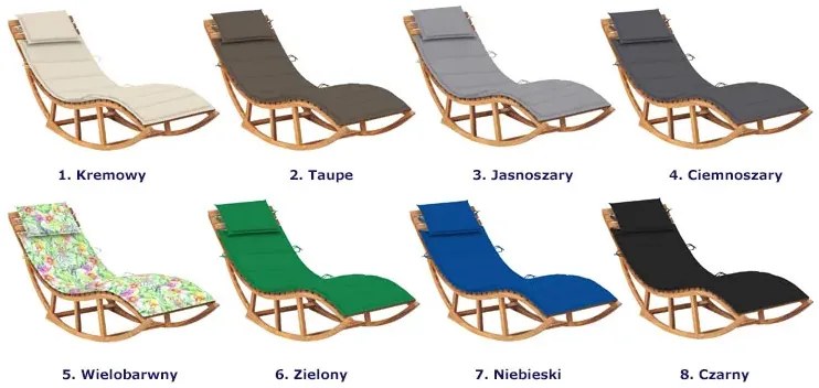 Bujany leżak ogrodowy z litego drewna taupe - Izarra 3X