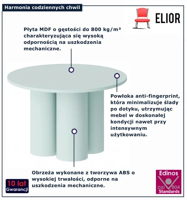Miętowy matowy stolik kawowy 80 cm W2-N49