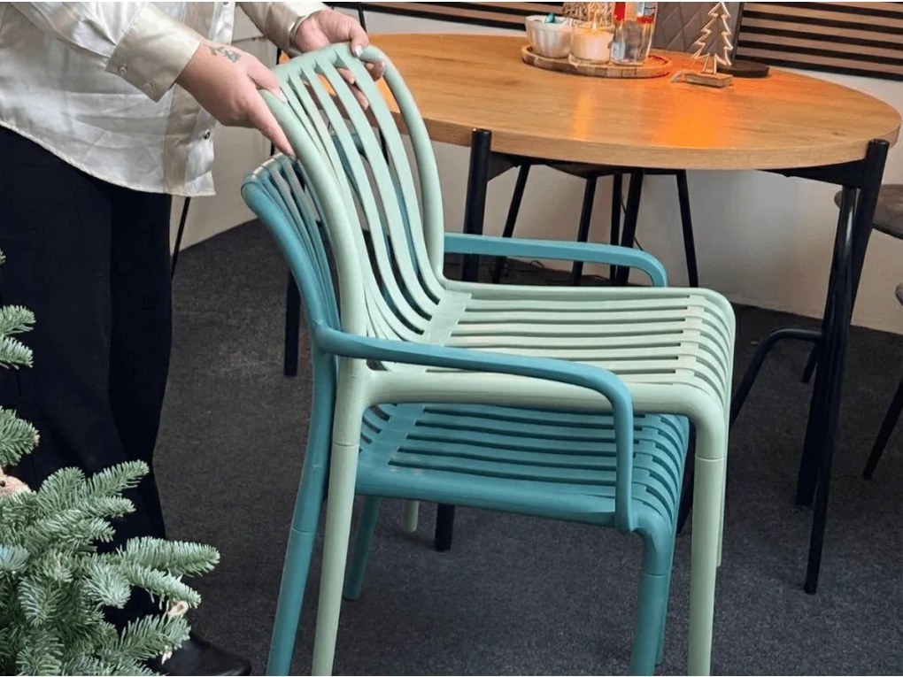 Plastikowe krzesło TREGO, zielone