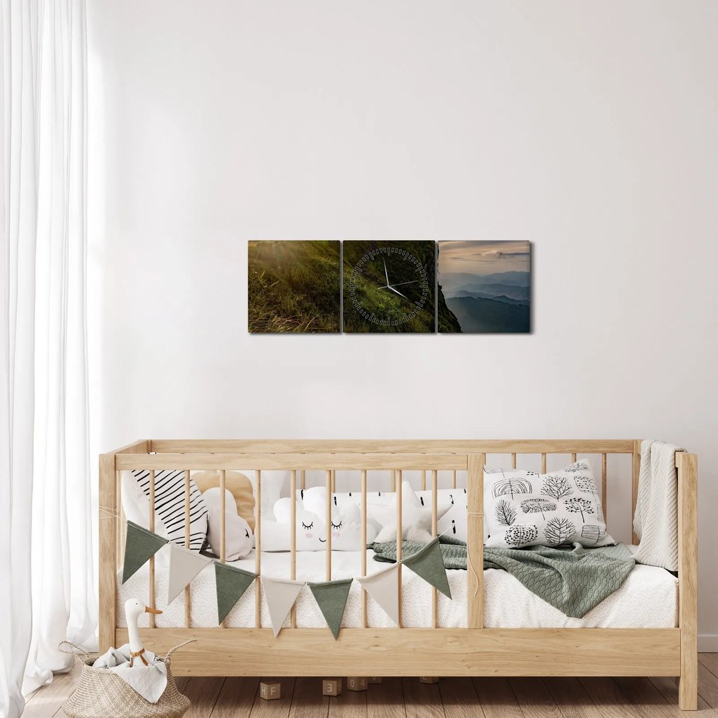 Obraz kobiet na klifie (z zegarem) (90x30 cm)