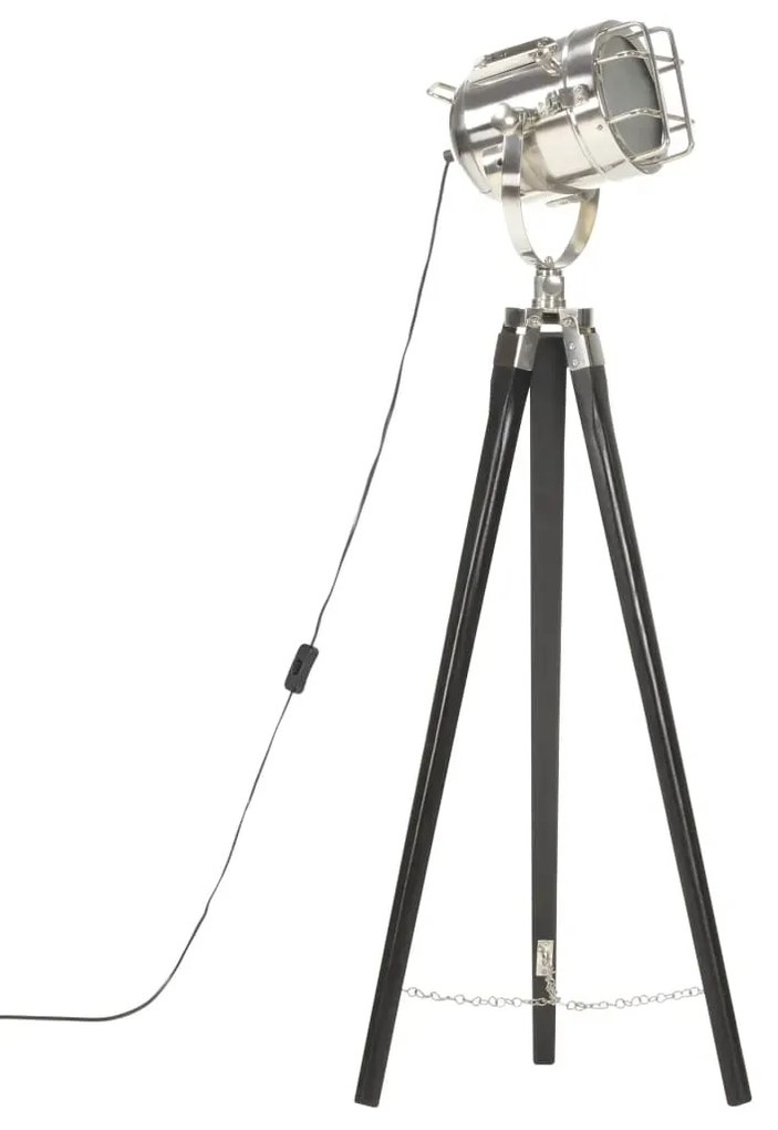 Czarna lampa stojąca retro drewniana EX191 C6-R26