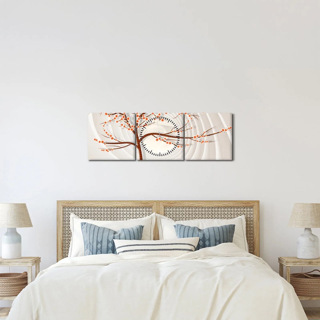 Obraz - Drzewo w nieskończoności (z zegarem) (90x30 cm)