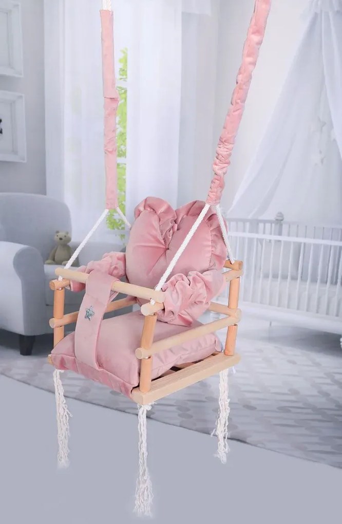 Różowa huśtawka serce dla dziewczynki N6-A82