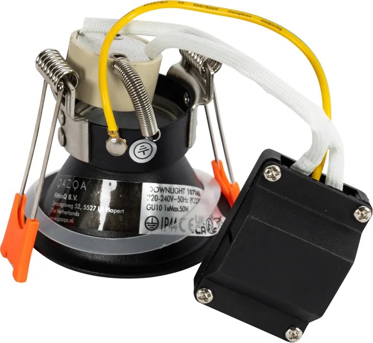 Zestaw 12 nowoczesnych opraw LED do zabudowy, czarne GU10 35 mm IP44 - Dept