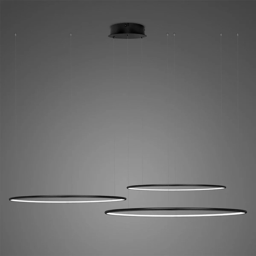 Potrójna lampa ściemnialna Ledowe Okręgi No.3 In 80 cm 3K czarna