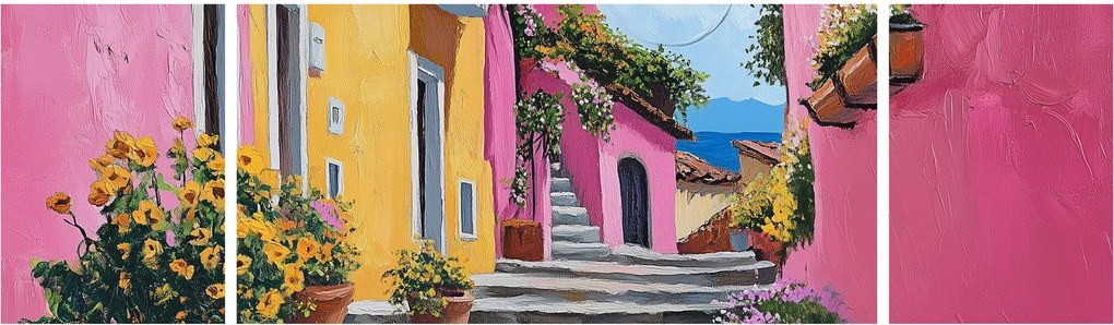 Obraz - Różowa uliczka (170x50 cm)