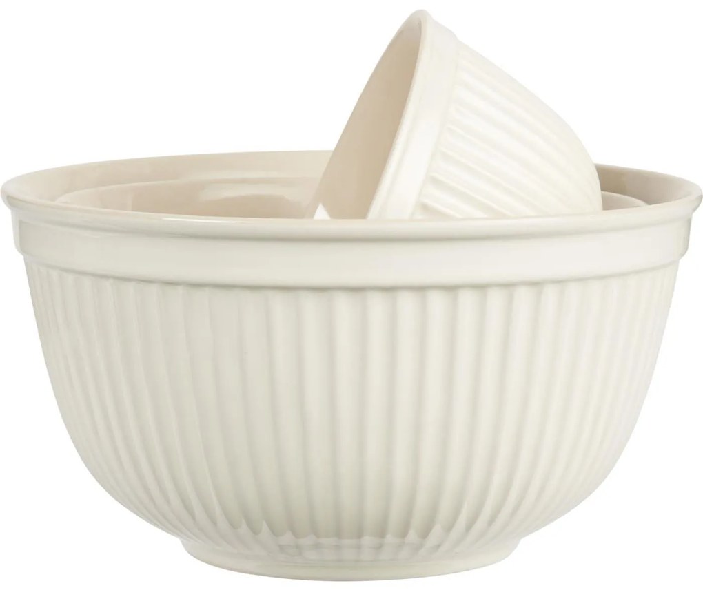 Kremowe ceramiczne miski MYNTE BUTTER CREAM, zestaw 3 sztuki