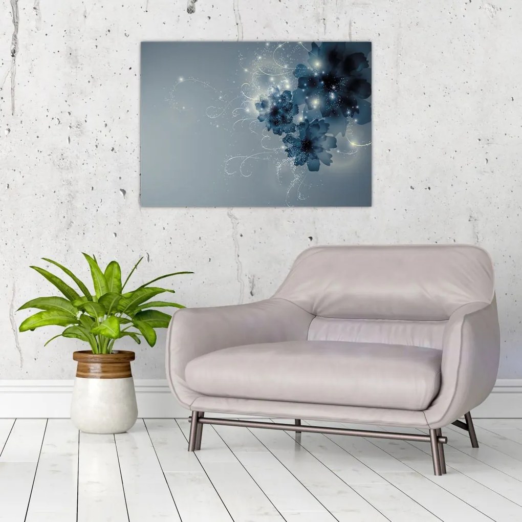 Obraz na szkle - Delikatne kwiaty (70x50 cm)