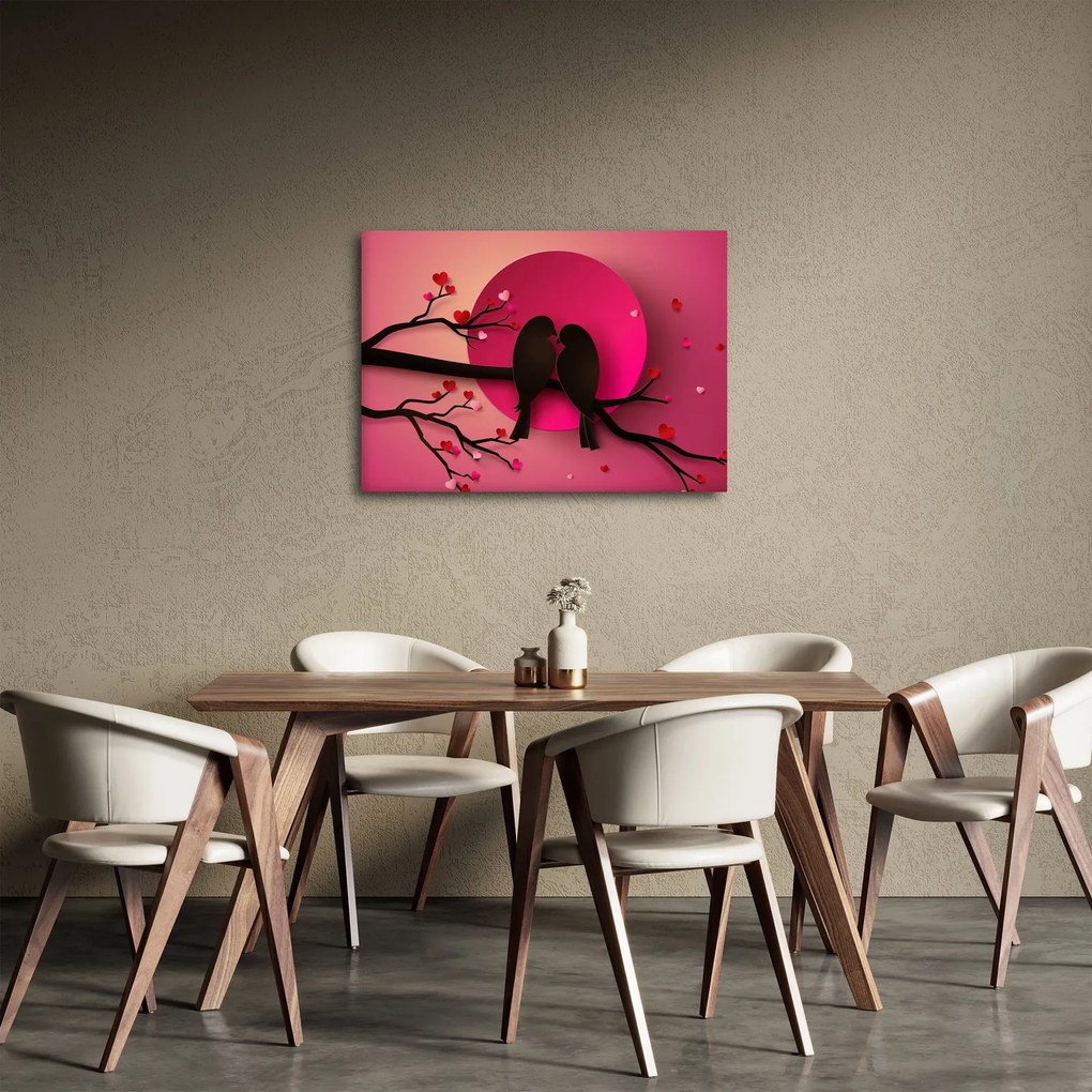 Obraz - Zakochane ptaki (70x50 cm)