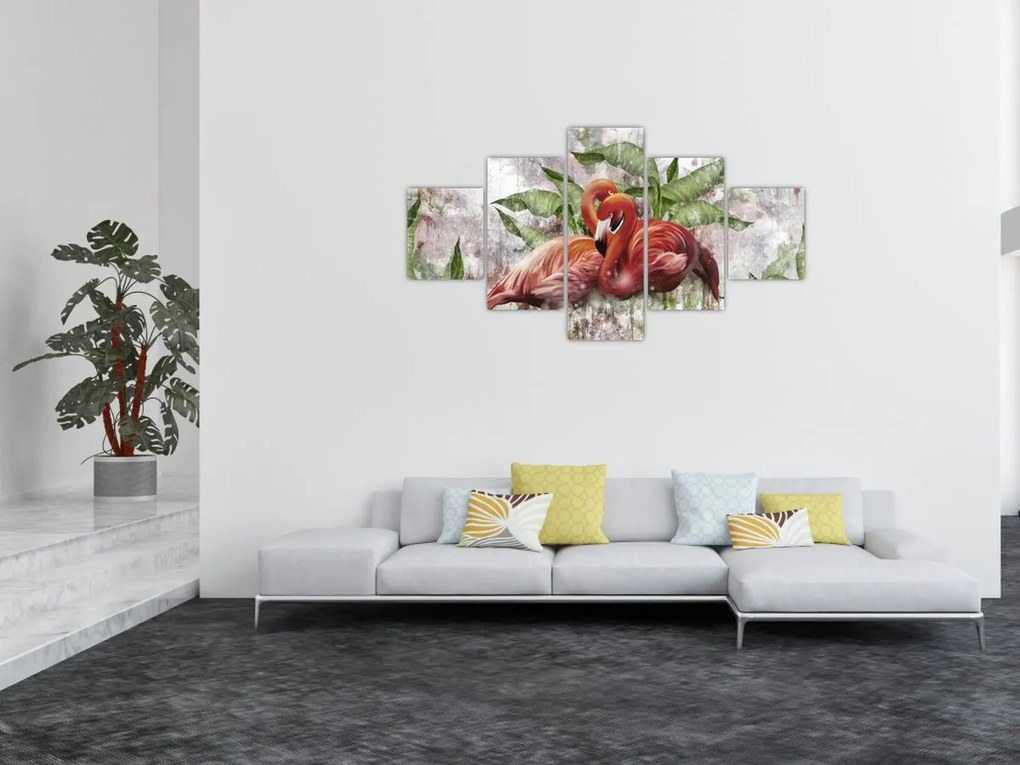 Obraz - Flamingi (125x70 cm)