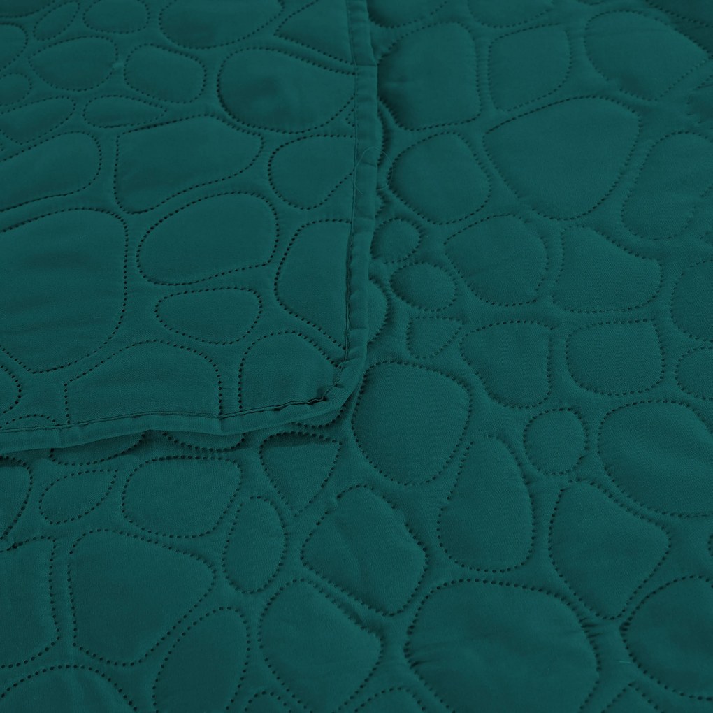 Turkusowa narzuta na łóżko ze wzorem STONE Rozmiar: 170 x 210 cm