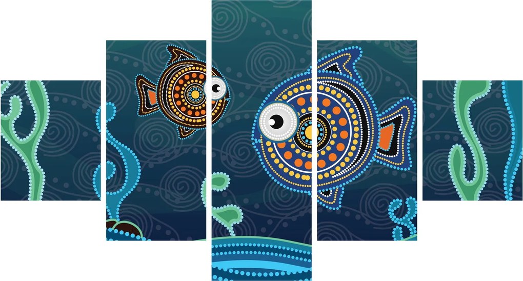 Obraz - Malowane ryby (125x70 cm)