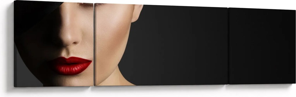 Obraz - Portret kobiety w kapeluszu (170x50 cm)