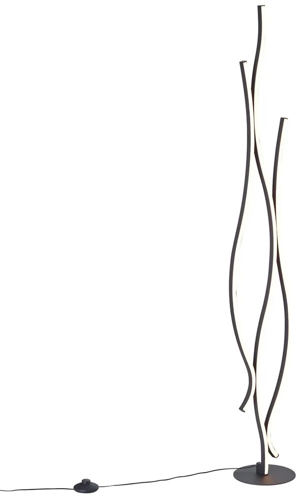 Designerska lampa podłogowa czarna z możliwością ściemniania LED - Ying