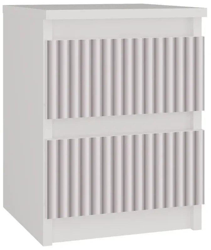 Szafka nocna dziecięca z szufladami biały + różowy S3-T64