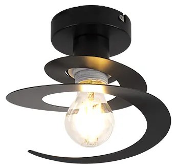 Nowoczesna lampa sufitowa z czarnym kloszem w kształcie spirali - Scroll