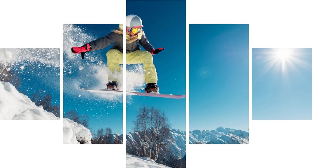 Obraz - Snowboardzista (125x70 cm)