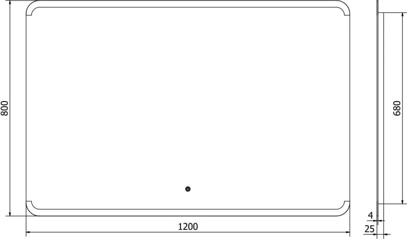 Mexen Nida lustro łazienkowe podświetlane 120 x 80 cm, LED 6000K, antypara - 9806-120-080-611-00