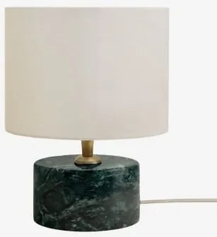 Lampa Stołowa Z Naturalnego Kamienia Orlena Zielony Marmur Udaipur & Biały Ø20 Cm - ↑15 Cm Arlina - Sklum