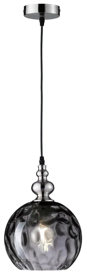 Czarna lampa wisząca ze szklanym kloszem Uller – Fischer &amp; Honsel