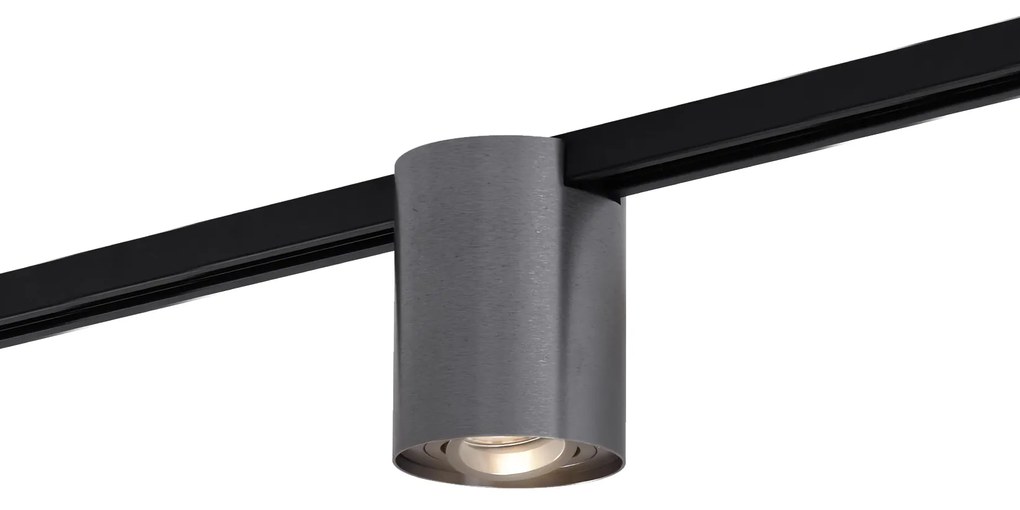 Nowoczesny szynowy reflektor jednofazowy w kolorze ciemnoszarym - Iconic Rondoo Up