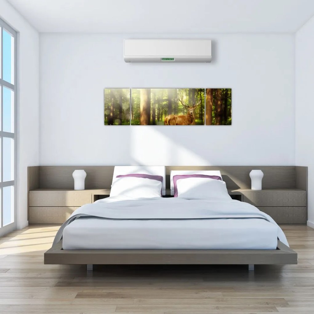Obraz jelenia w lesie (170x50 cm)